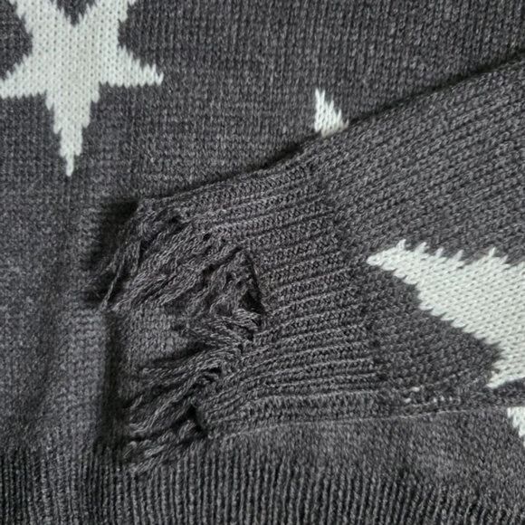 SOLD-Distressed Star Sweater - Picture 6 of 14
